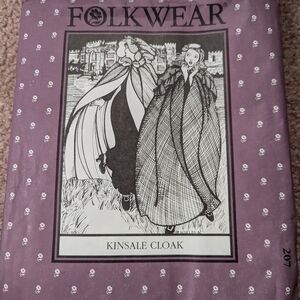 Folkwear Pattern Kinsale Cloak 1982 #207, Instructions pattern pieces uncut